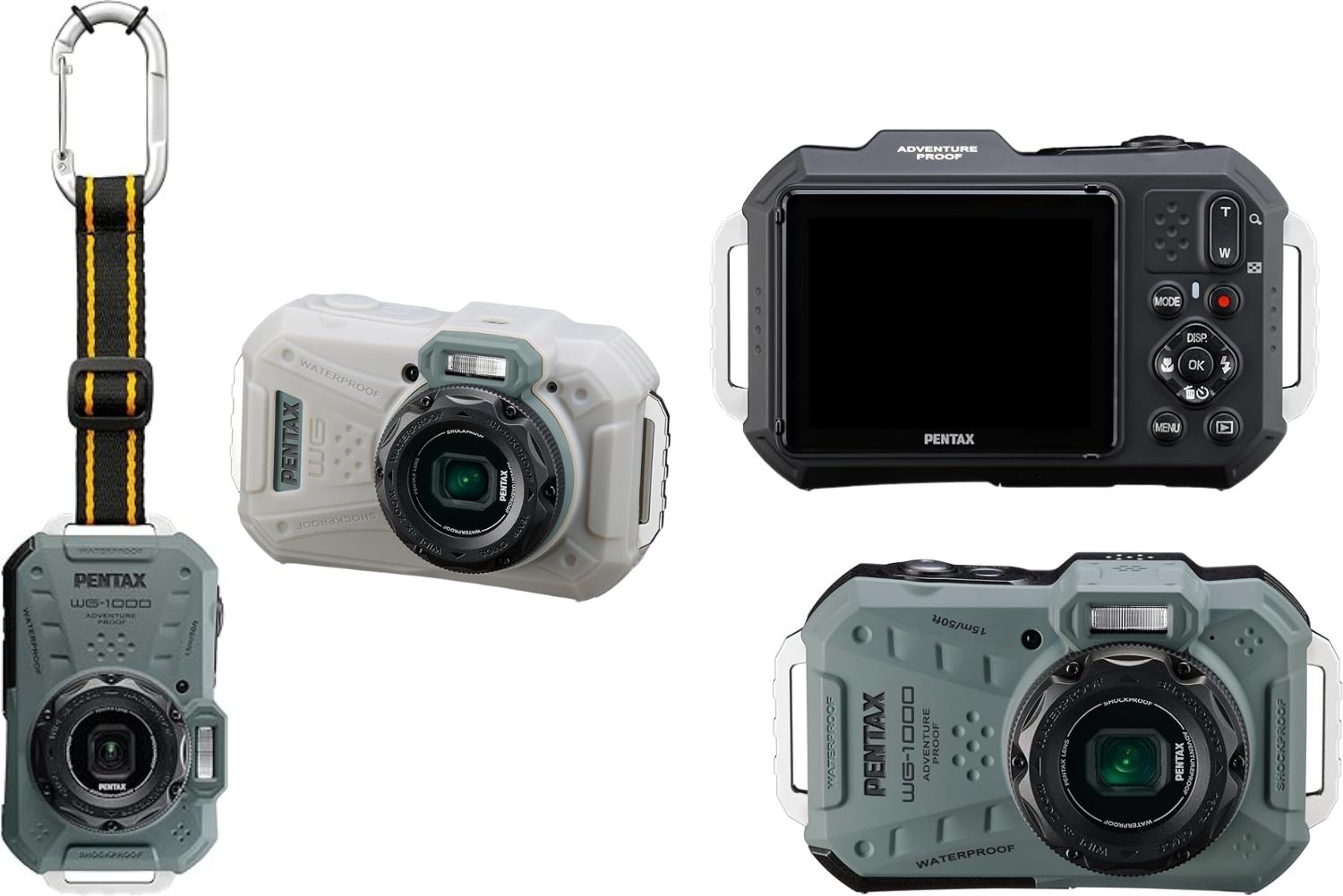 دوربین دیجیتال کامپکت PENTAX WG-1000 ضد آب با رنگ زیتونی