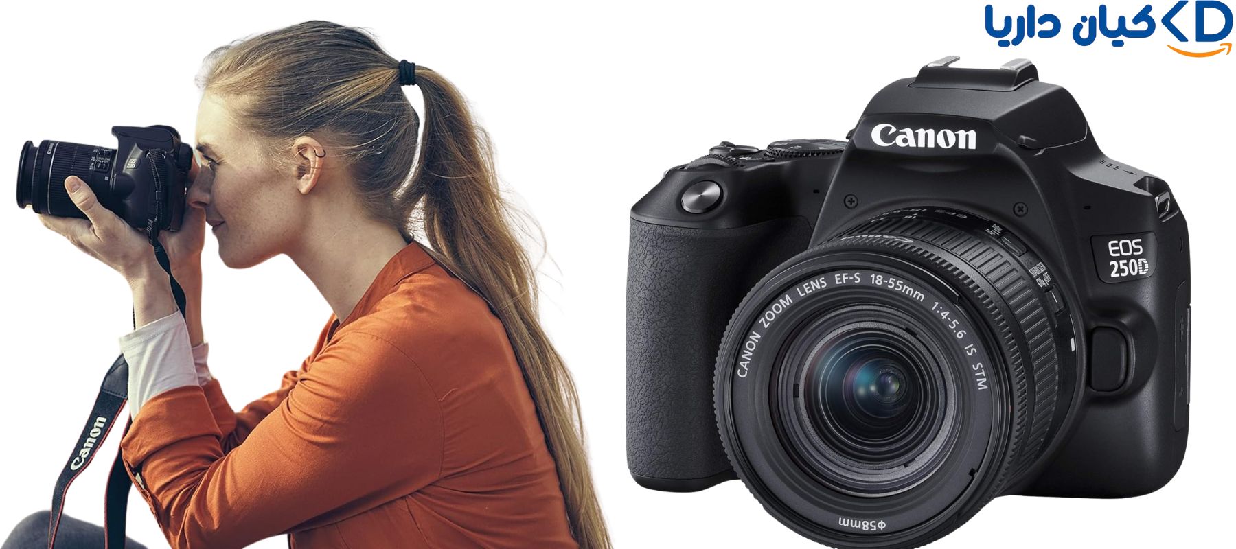 دوربین دیجیتال Canon EOS 250D BK 18-55 IS STM، 24.1 مگاپیکسل، 4K، مشکی