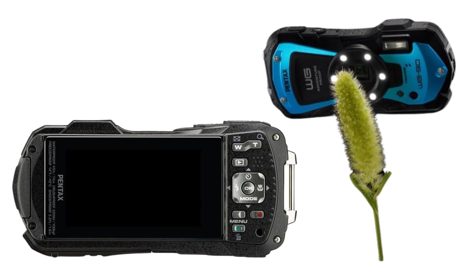 دوربین PENTAX WG-90 ضد آب و با نور حلقه‌ای 6 LED داخلی