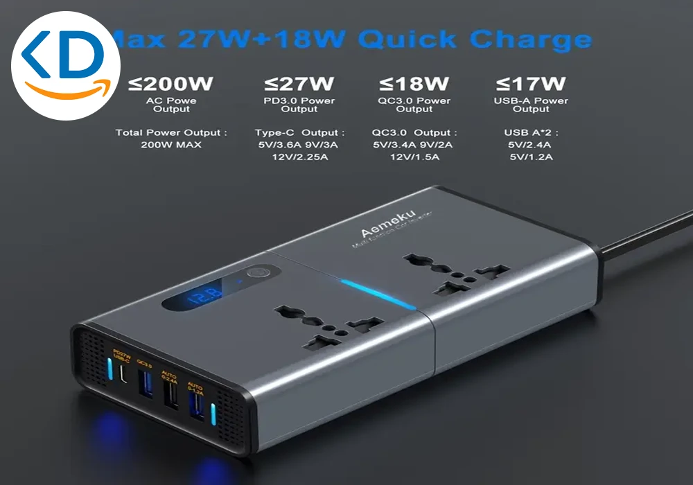 مبدل برق خودرو 12V/24V با خروجی 220V AC