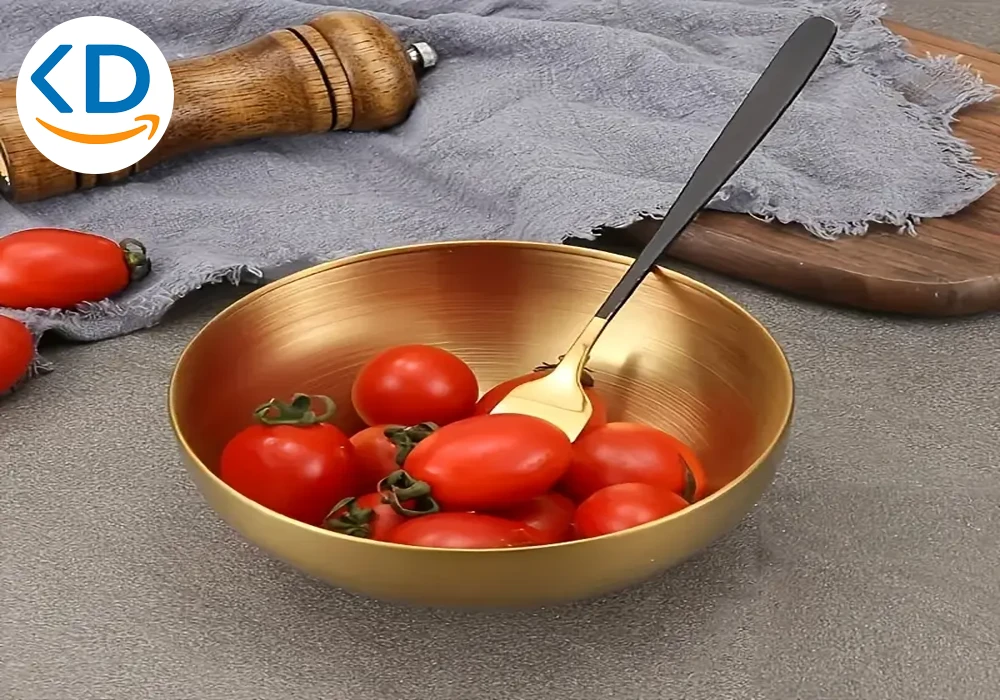 ست ۶ عددی کاسه سالاد استیل طلایی