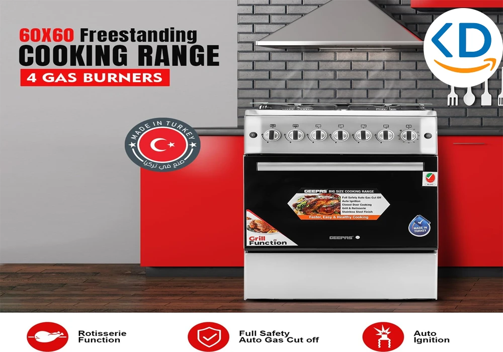 اجاق گاز فردار ۶۰×۶۰ چهار شعله Geepas GCR6057