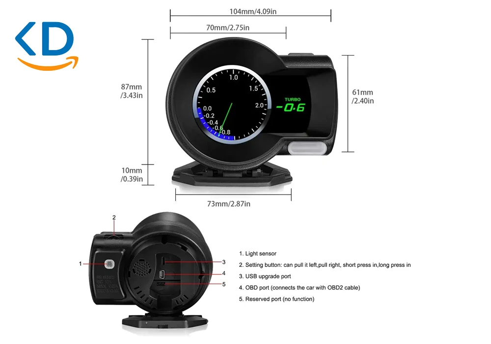 نمایشگر دیجیتال Tobys HUD-5 هدآپ OBD2