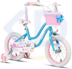 دوچرخه دخترانه Glerc Daisy مدل 14 اینچ با سبد و چرخ کمکی