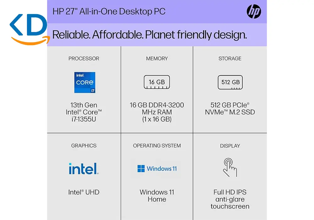HP 13th Gen Core i7 All-in-One PC-