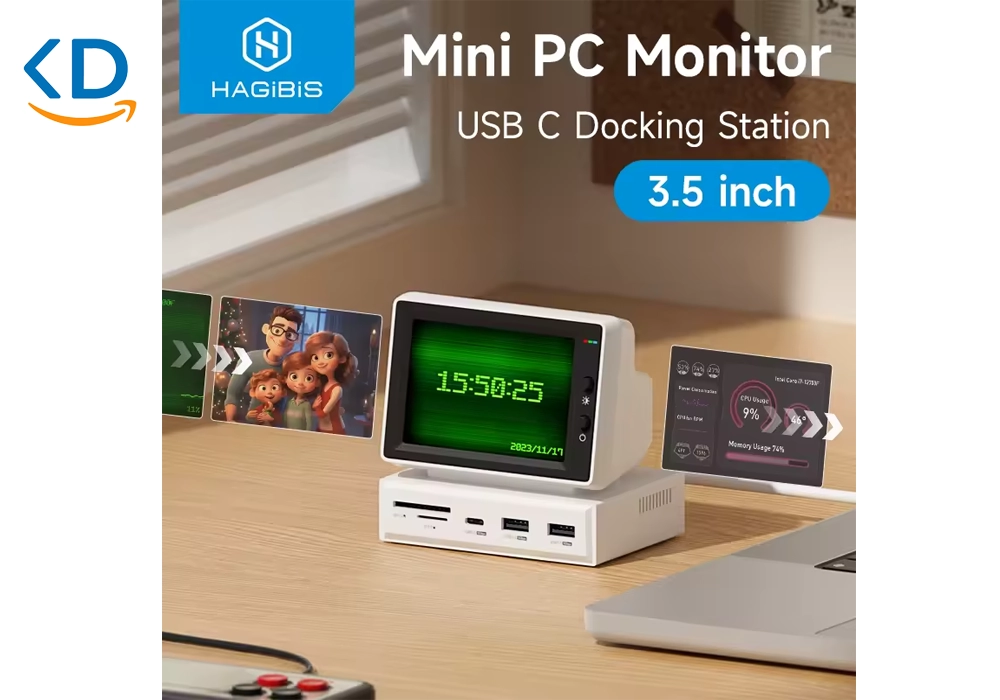 مانیتور مینی 3.5 اینچ Hagibis با نمایشگر IPS و AIDA64