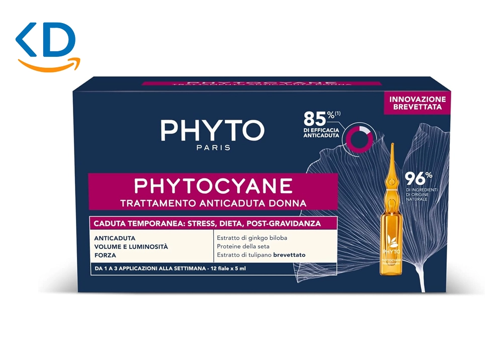 آمپول ضد ریزش مو  phyto Phytocyane  مخصوص ریزش موی زنان - 12 عددی 5 میلی‌لیتری