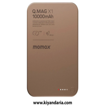 پاور بانک مغناطیسی MOMAX با ظرفیت 10000 میلی‌آمپر (طلایی)