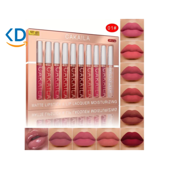 پک 10 عددی رژ لب مایع مات CAKAILA مدل Velvet