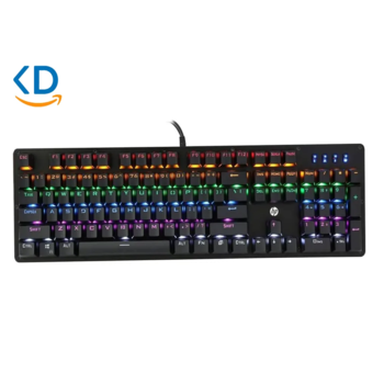 کیبورد گیمینگ مکانیکی HP GK100F با سوییچ آبی و اتصال USB-A