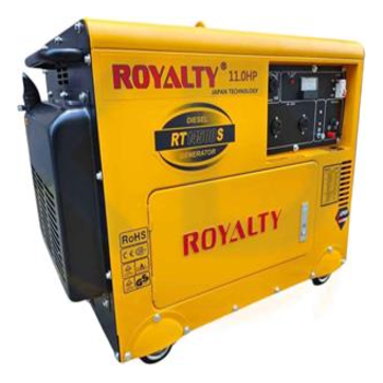 ژنراتور دیزلی Royalty RT14500S 7.5KW تک‌ فاز - زرد 