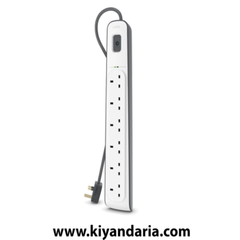 چند راهی برق 6 پریز مدل Belkin با محافظ نوسان برق