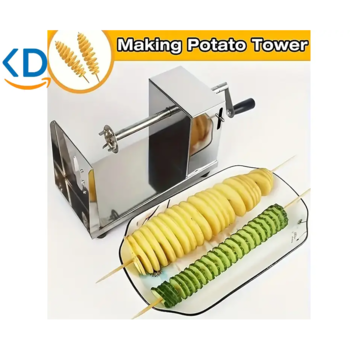 رنده دستی 3 در 1 استیل – برش مارپیچی سیب زمینی و سبزیجات، بدون نیاز به برق