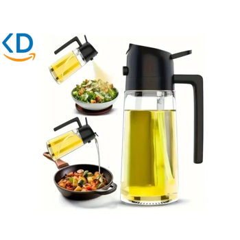 بطری اسپری و روغن ریز دوکاره طرح گوجه فرنگی  470ml  - مشکی