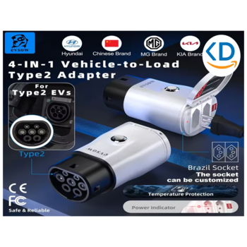 آداپتور تخلیه برق خودرو برقی Type 2 با قابلیت V2L