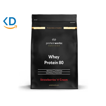 مکمل پروتئین وی THE PROTEIN WORKS طعم توت فرنگی و کرم - 2 کیلوگرم