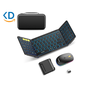 ست کیبورد و ماوس Samsers Foldable Keyboard and Mouse مشکی با نور پس زمینه