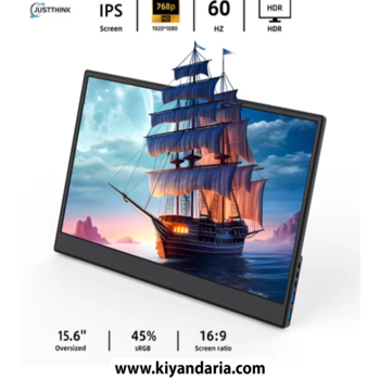 مانیتور قابل حمل 15.6 اینچ Justthink مدل FHD 1080P