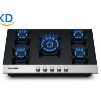 اجاق گاز صفحه‌ ای 5 شعله نیکای Nikai NGH4002G شیشه سکوریت مشکی 