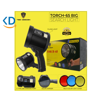 چراغ قوه شارژی توبیز مدل Torch-65 - با شارژ خورشیدی