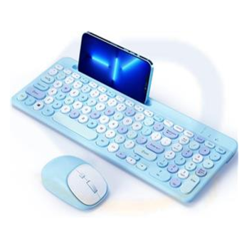 کیبورد و ماوس بی‌ سیم Bluetooth ASLDPUO - آبی