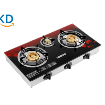اجاق گاز صفحه‌ ای 3 شعله جیپاس Geepas GGC31012 - شیشه سکوریت و بدنه استیل