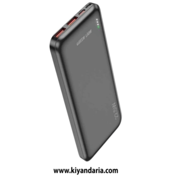 پاوربانک شارژ سریع 10000 میلی‌آمپر ساعتی PowerPack  گرین لاین (مشکی)