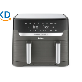 سرخ کن بدون روغن تفال Dual Easy Fry EY901840 – ظرفیت 8.3 لیتر، دو کشو، خانوادگی