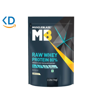 پروتئین وی خالص ماسلبلیز 80٪ MuscleBlaze Raw Whey Protein - یک کیلو گرم