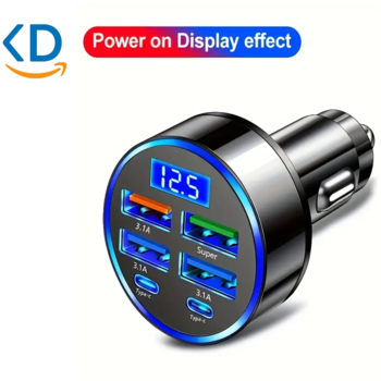 شارژر فندکی هوشمند 6 کاره با شارژ سریع QC3.0 و دو پورت PD