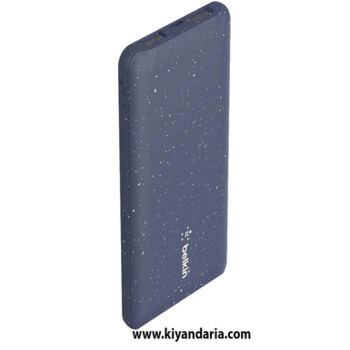 پاوربانک 10000 میلی‌ آمپر Belkin با شارژ سریع، دو ورودی لایتنینگ و  چراغ قوه‌ دار-آبی