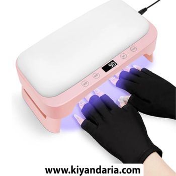 چراغ UV لاک ناخن مادنیا مدل Z29 با دسته نگهدارنده دست- صورتی