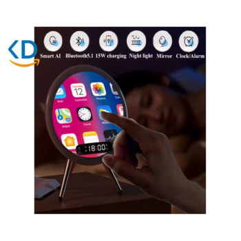 اسپیکر بلوتوثی هوشمند JINSERTA مدل JS-5816 با آینه، چراغ LED، شارژر وایرلس و ساعت رومیزی