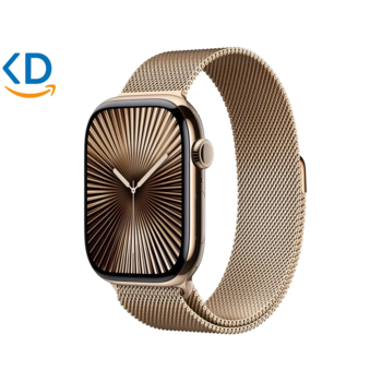 ساعت Apple Watch Series 10 GPS + Cellular 46 mm تیتانیوم طلایی