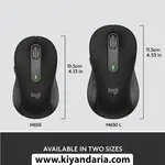 ماوس بی‌سیم Logitech Signature M650 مشکی گرافیت.ابعاد