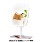 آینه آرایشی شارژی قابل حمل مدل Uoexziyi با چراغ LED و صفحه لمسی و چرخش 720 درجه (سفید)، نمای اصلی