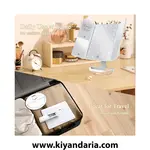 آینه آرایشی چراغ دار با طراحی سه تایی و کنترل لمسی-سفید، نمای کلی