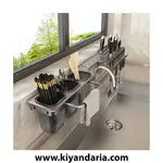 ارگانایزر چندمنظوره ی آشپزخانه با طراحی تاشو و نصب دیواری، نمای دور