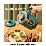 کتری برقی شیشه ای 1000میلی لیتری با اسپر بخار اتوماتیک و فیلتر سلامت، نمای دور