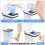 سطل زباله هوشمند لمسی U-HOOME مدل 12 لیتری با درب اتوماتیک و سنسور حرکتی نمای کلی