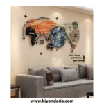 ساعت دیواری دیجیتال نقشه جهان با ال ای دی بزرگ و تقویم و دماسنج، نمای اصلی