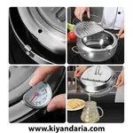 سرخ کن عمیق استیل ضدزنگ سبک ژاپنی با درب و دماسنج، نمای دور