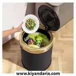 سطل زباله هوشمند Blue Coral مدل QY-G19-12 با سنسور اتوماتیک - مشکی نمای درب