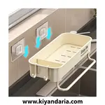 قفسه ارگانایزر ضخیم سینک ظرفشویی برای لوازم ضروری آشپزخانه-سفید شیری، نمای نزدیک