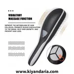 شانه ماساژ برقی 2 در 1 با بطری اپلیکاتور و لرزش 3 حالته، با نور آبی و قرمز برای مراقبت از پوست سر، نمای نزدیک
