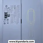 شانه ماساژ برقی 2 در 1 با بطری اپلیکاتور و لرزش 3 حالته، با نور آبی و قرمز برای مراقبت از پوست سر، نمای پشتی
