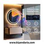 آینه حمام 80 سانتی متری LED، برند Wisfor با اسپیکر بلوتوث و ویژگی های هوشمند، نمای دور