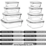 ست 8 عددی ظرف شیشه ای نگهداری غذا Vtopmart مدل SVM0601005-خاکستری کاتالوگ 2