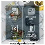 ست دو عددی ظرف شیشه ای نگهداری غذا BEOLA مدل 1050ml-آبی یخی نمای کلی