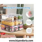 ست 10 عددی ارگانایزر شفاف یخچال KUMD با درب و سه سایز مختلف نمای کلی
